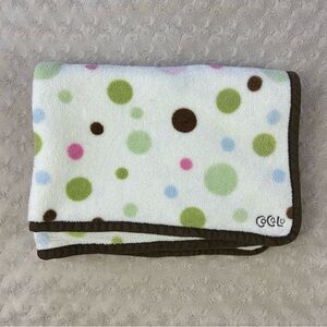 Cocalo Polka Dots Baby Blanket Brown White Pink Green Blue Spots Circles